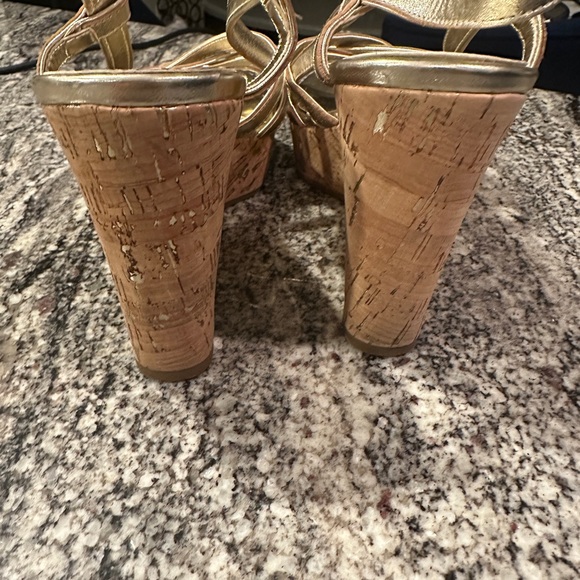 Gold wedge sandals Ralph Lauren - Picture 4 of 5